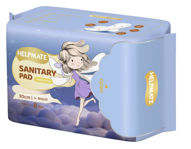Serviette hygi&eacute;nique de nuit 300 mm respectueuse de la peau (8 pi&egrave;ces)